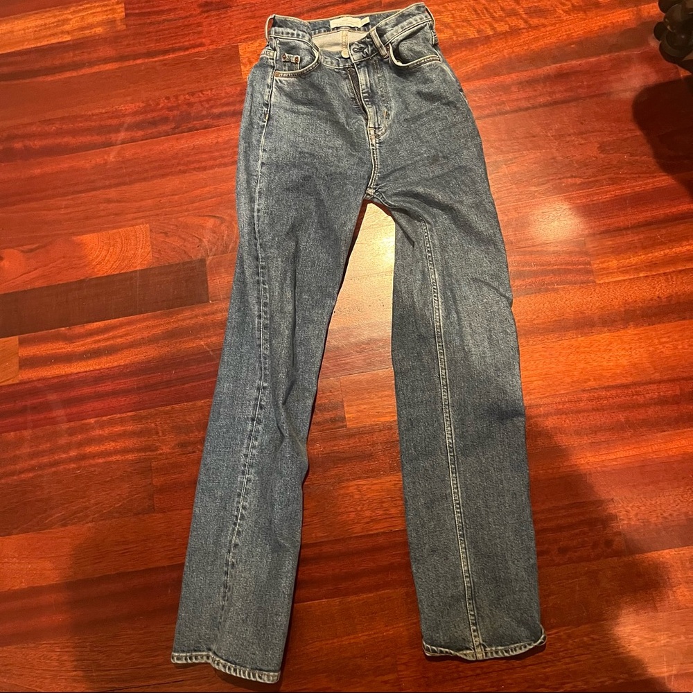 & other stories, high wasted, dark wash jeans